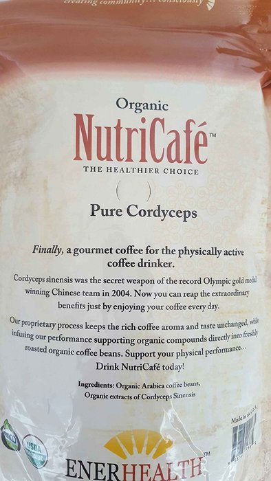 Enerhealth NutriCafe Premium Gourmet Organic Whole Bean Roasted Mushroom Coffee, Choose Ganoderma (Reishi), Cordyceps... N4