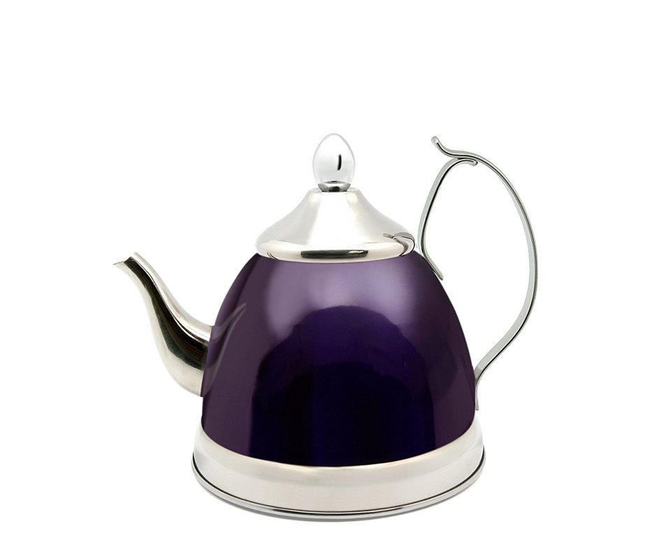 Creative Home Nobili Tea Stainless Steel Tea Kettle, Cranberry 1.0 qt N5