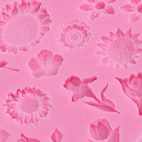 Tulip Daisy Sunflower Silicone Fondant Mold Chocolate Baking Mould shopping N2