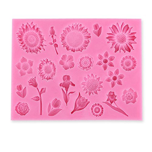 Tulip Daisy Sunflower Silicone Fondant Mold Chocolate Baking Mould shopping N3