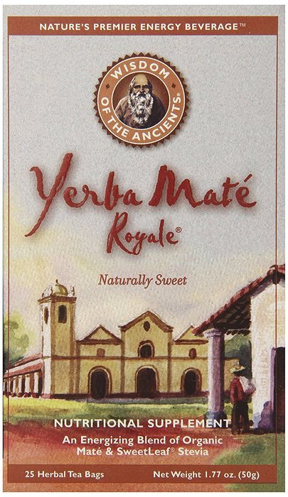 Wisdom of the Ancients Yerba Mate Royale Tea, Naturally Sweet, 25 Tea Bags (Pack of 6)