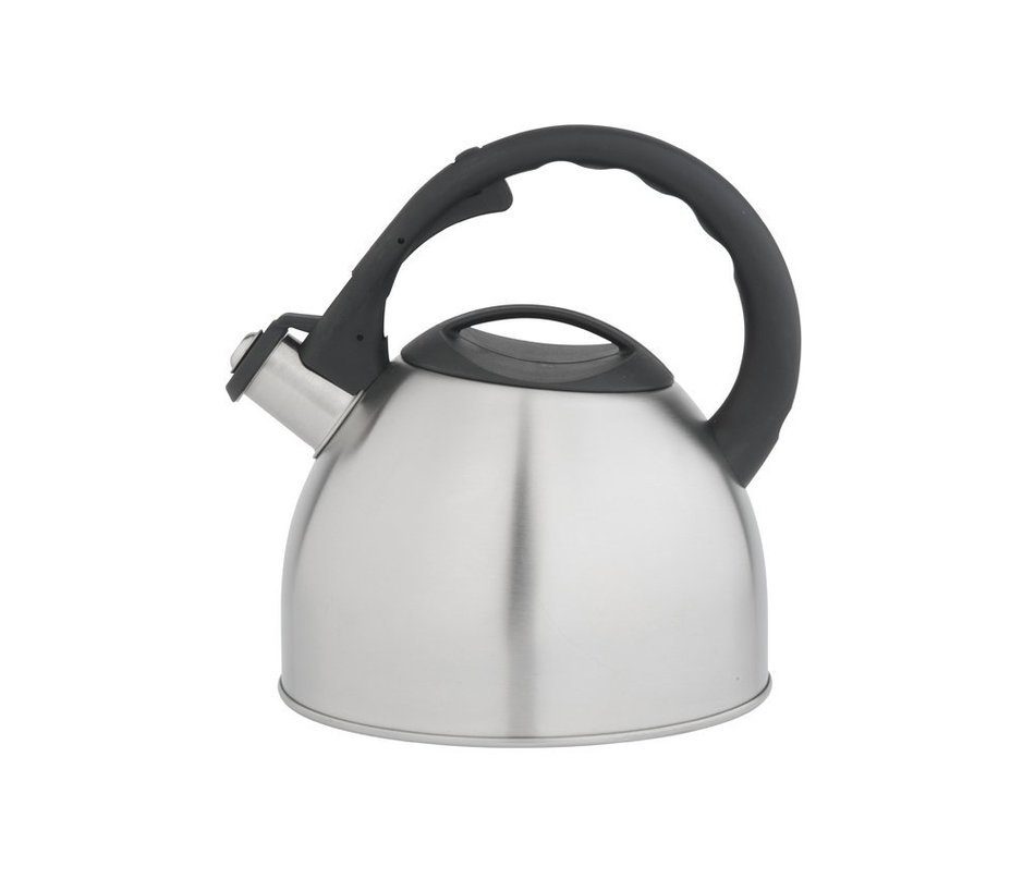 bredemeijer Universal Teakettle, 2.5-Liter, Satin Finish Metallic with Black Handle