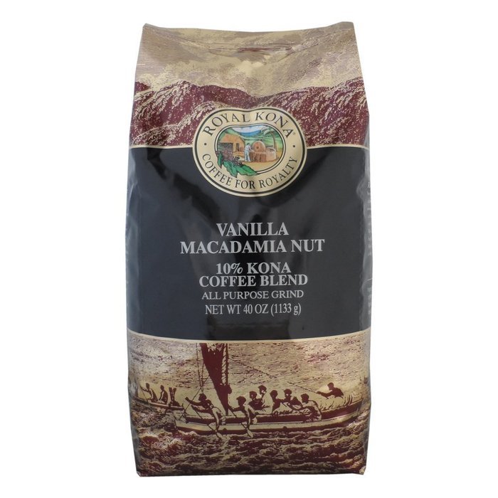 Royal Kona Coffee Vanilla Macadamia Nut 10% Kona Coffee (Ground) - 2.5 Pound Bag