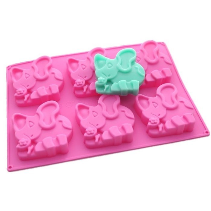 Allforhome(TM) 6 Elephant Muffin Cups Handmade Soap Craft Art DIY Molds Biscuit Chocolate Silicone Cake Baking... N2
