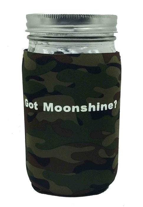 Jar-z GotMoonshineBCamoQ Mason Jar Jacket, 1 quart, Basic Camo
