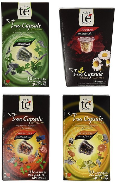 40 Nespresso Compatible Pods - Origen Tea Variety Pack: Black Citrus Tea, Marrakech Green Tea, Chamomile (Manzanilla...