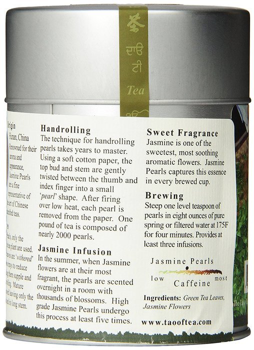 The Tao of Tea, Handrolled Jasmine Pearls Green Tea, Loose Leaf, 3 Ounce Tin N3
