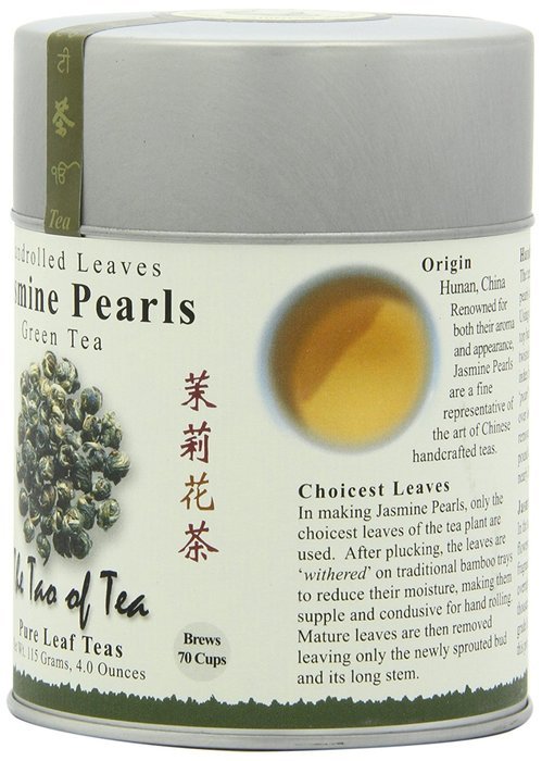 The Tao of Tea, Handrolled Jasmine Pearls Green Tea, Loose Leaf, 3 Ounce Tin N6