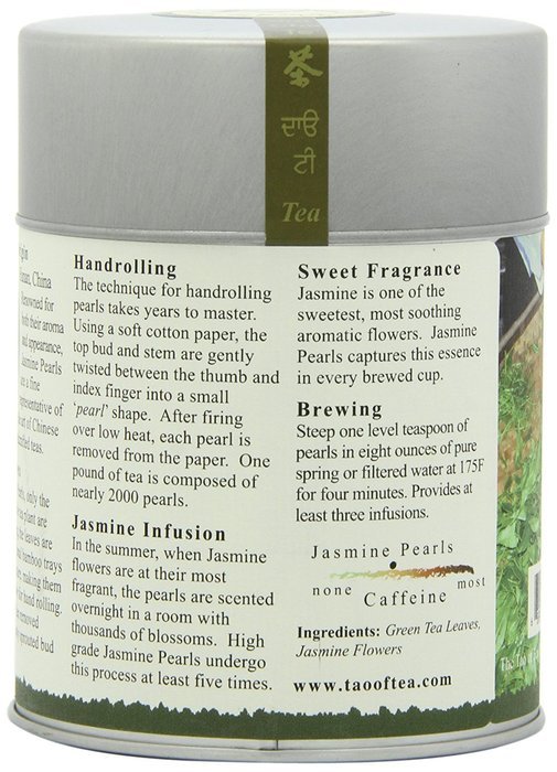 The Tao of Tea, Handrolled Jasmine Pearls Green Tea, Loose Leaf, 3 Ounce Tin N8