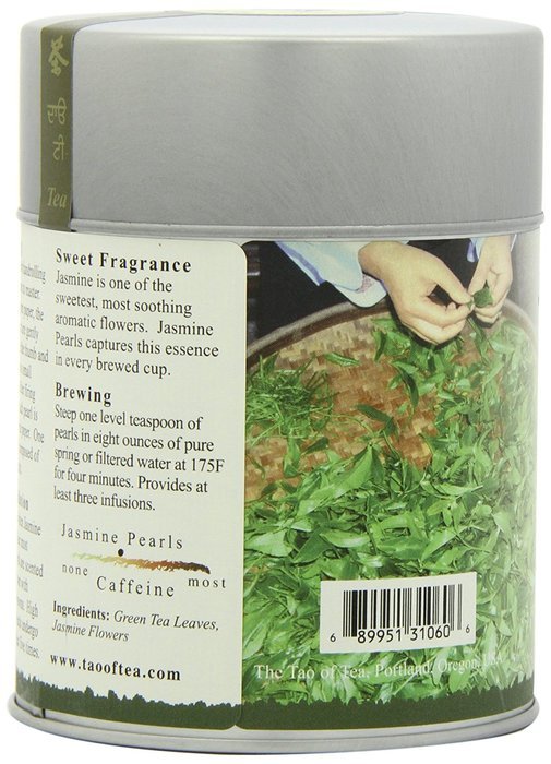 The Tao of Tea, Handrolled Jasmine Pearls Green Tea, Loose Leaf, 3 Ounce Tin N9