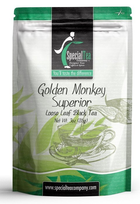 Special Tea Golden Monkey Superior Loose Leaf Organic Black Tea, 3 Ounce