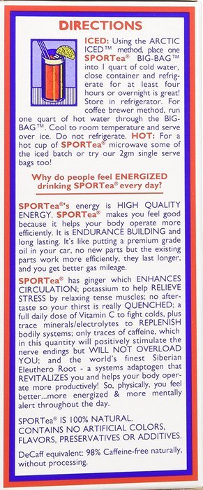 Sportea Iced Tea, 7-Count Tea Bags, 3oz (Pack of 4) N4