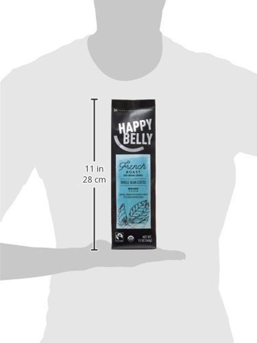 Happy Belly French Roast Organic Fairtrade Coffee, Dark Roast, Whole