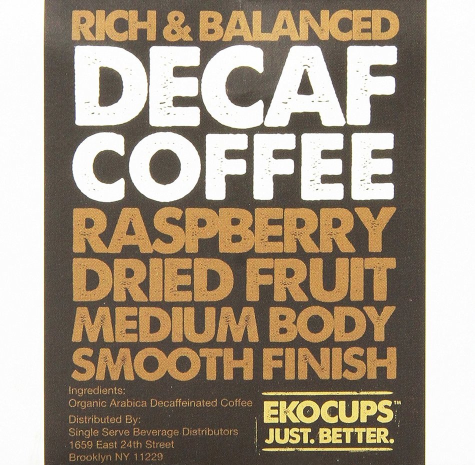 EKOCUPS Organic Artisan Coffee, Decaf , Light roast for Keurig K-cup single serve Brewers, 13g, 10 count N5