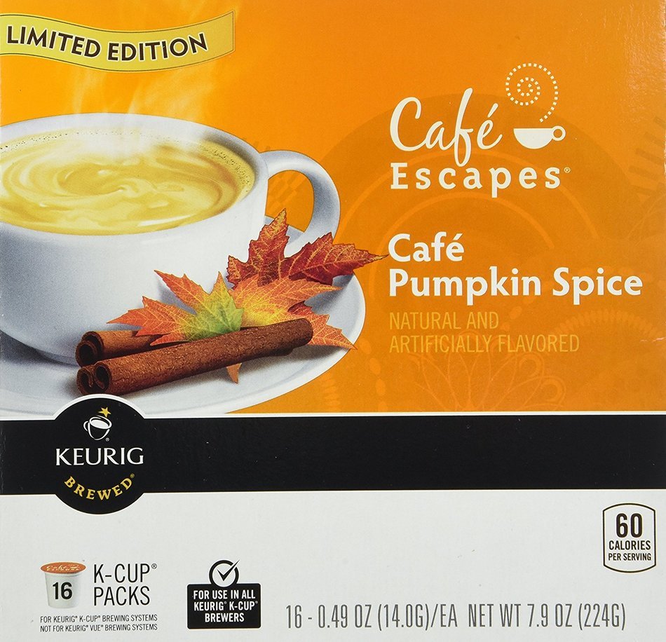 Cafe Escapes Cafe Pumpkin Spice Keurig K-Cups Coffee, 16 Count N3