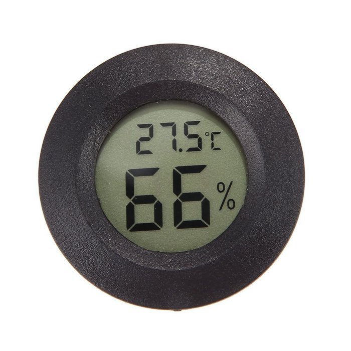 Chinatera New LCD Round Digital Thermometer Hygrometer Temperature Humidity Meter (Black)