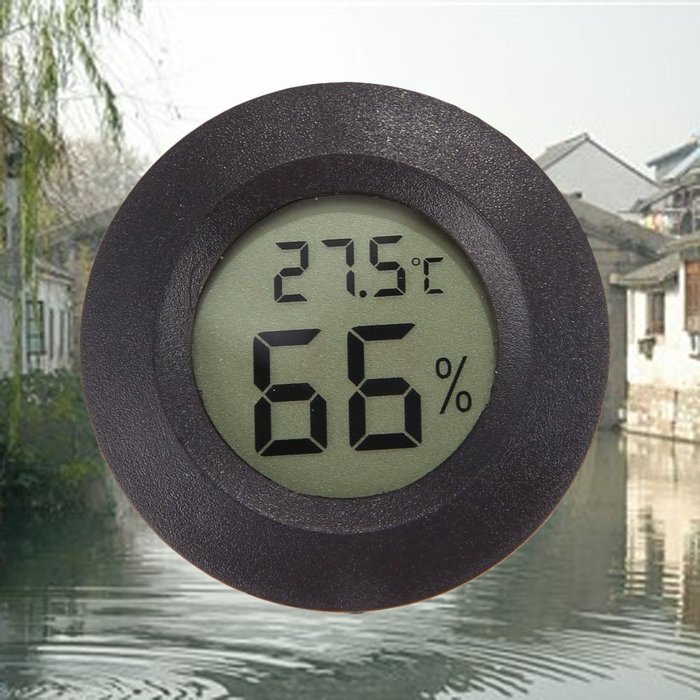 Chinatera New LCD Round Digital Thermometer Hygrometer Temperature Humidity Meter (Black) N4