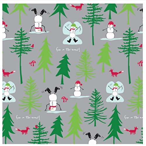 The Gift Wrap Company 3-Count Premium Wrapping Paper Rolls, Whimsy Snowman, Multicolor