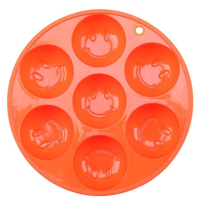 Whosee 4 Pack Smile Face Art Silicone Cake Candy Cookie Ice Chocolate Mold Bakeware Tray Decor Random Color N2