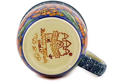 Polmedia Polish Pottery Mug 12 oz #GU1105-150ART Unikat Zaklady Ceramiczne H1912D N5