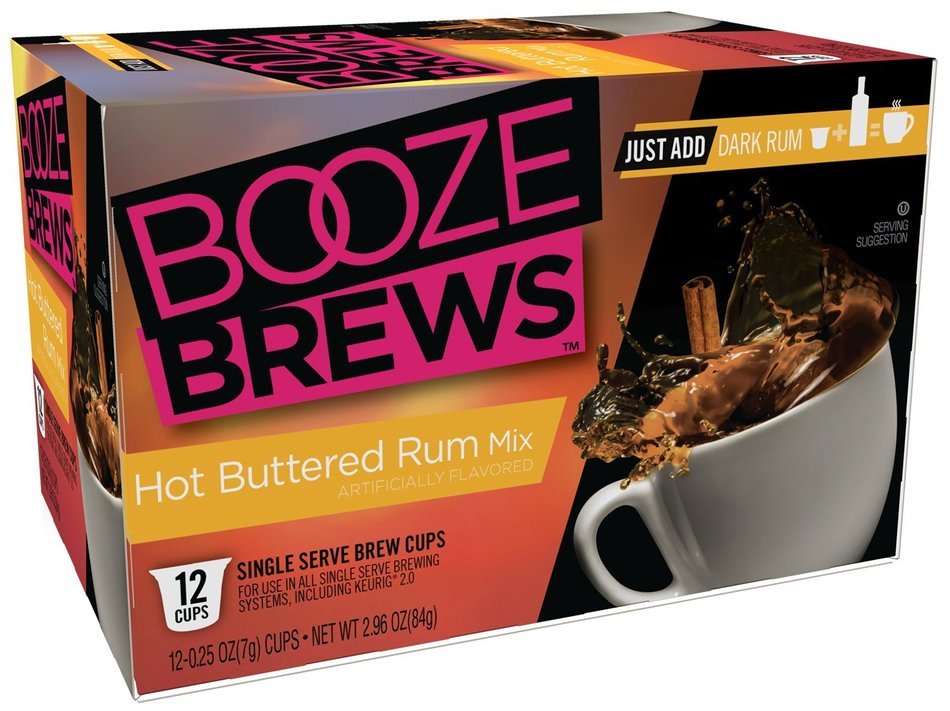 Booze Brews Hot Buttered Rum, 12 Count (Compatible with 2.0 Keurig Brewers)
