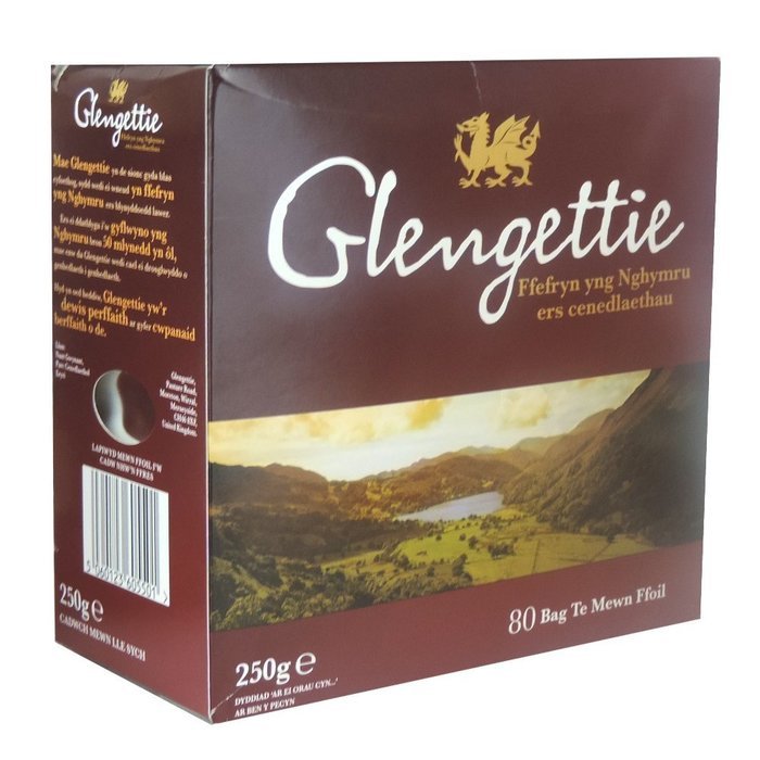 Glengettie Foil Tea Bags (80 Count Box, 250g) N2
