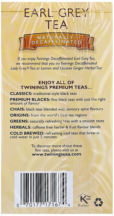 Twinings Earl Grey Decaf Tea, 20 ct N2