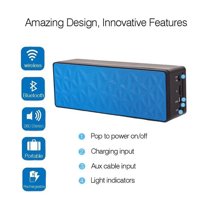 Bluetooth Speaker Portable Super Bass Stereo Speaker For Smart Phone White,Blue,Black,Red Optional N3