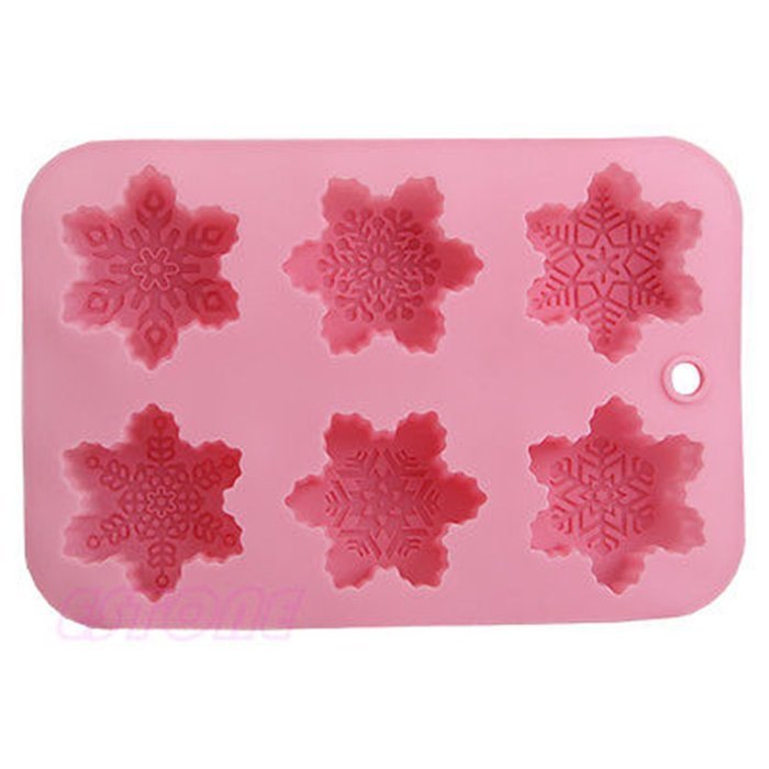 SUIE 6-Cavity DIY Silicone Snowflake /Rose Muffin Cupcake Brownie Cornbread Cheesecake Pudding Jello Shot and... N2