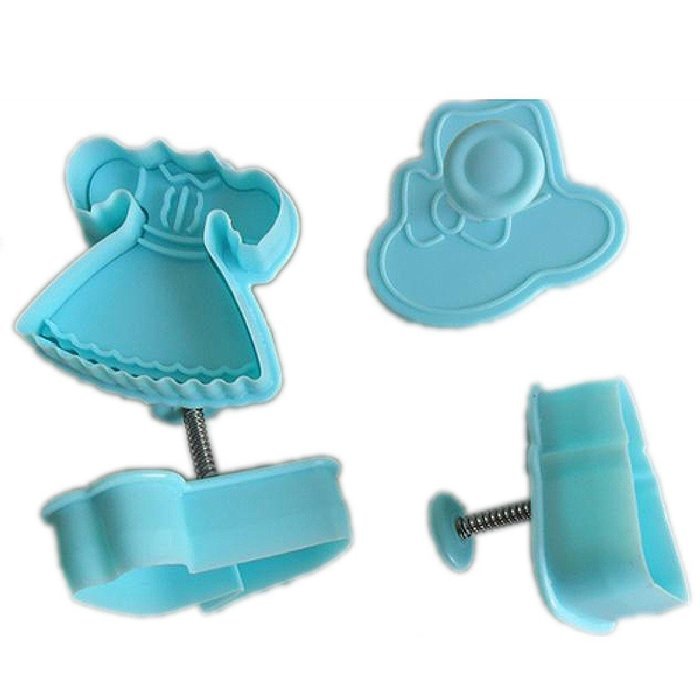 DUFUSTORE 4pcs high-heeled Shoes Cake Paste Sugarcraft Baking Plunger Cutter Mould N2