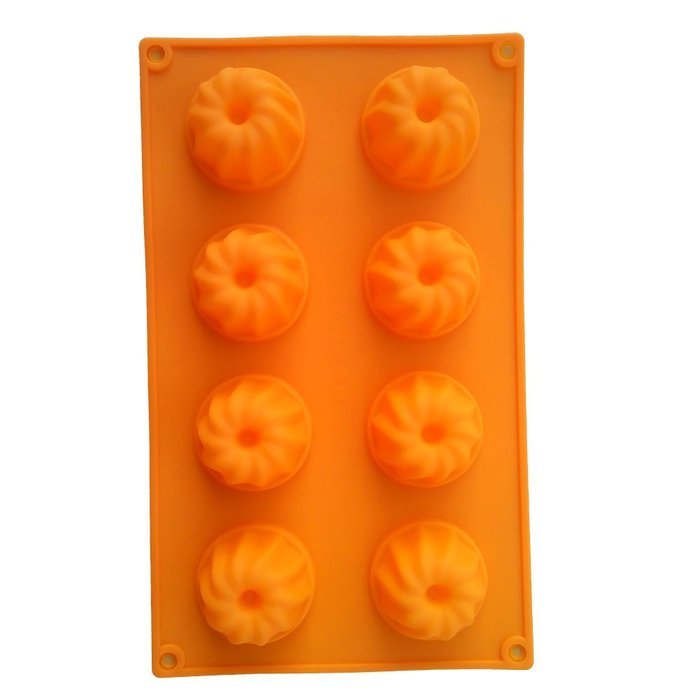 Fanhesheng 6-Cavity Savarin Silicone Mold for Donut, Cake, Bread, Cupcake, Cheesecake, Cornbread, Muffin, Brownie...