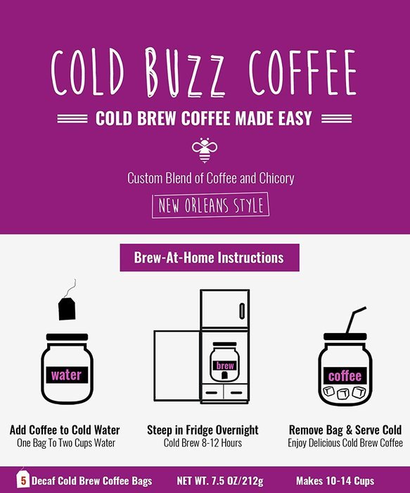 Cold Buzz Coffee (Medium) - Cold Brew Iced Coffee Packs N6