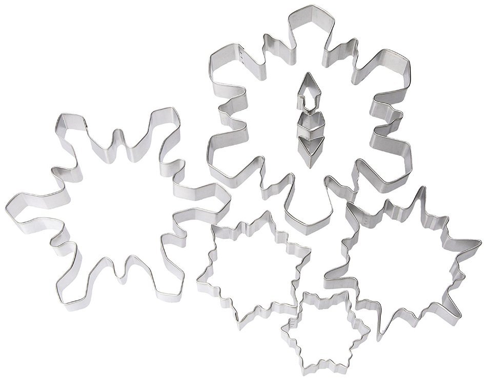 R & M 1989-02 8-Piece Snowflake Cookie Cutter Set, Tin