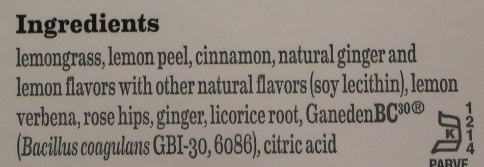 Bigelow Lemon Ginger Probiotics Herbal Tea (Pack of 4)