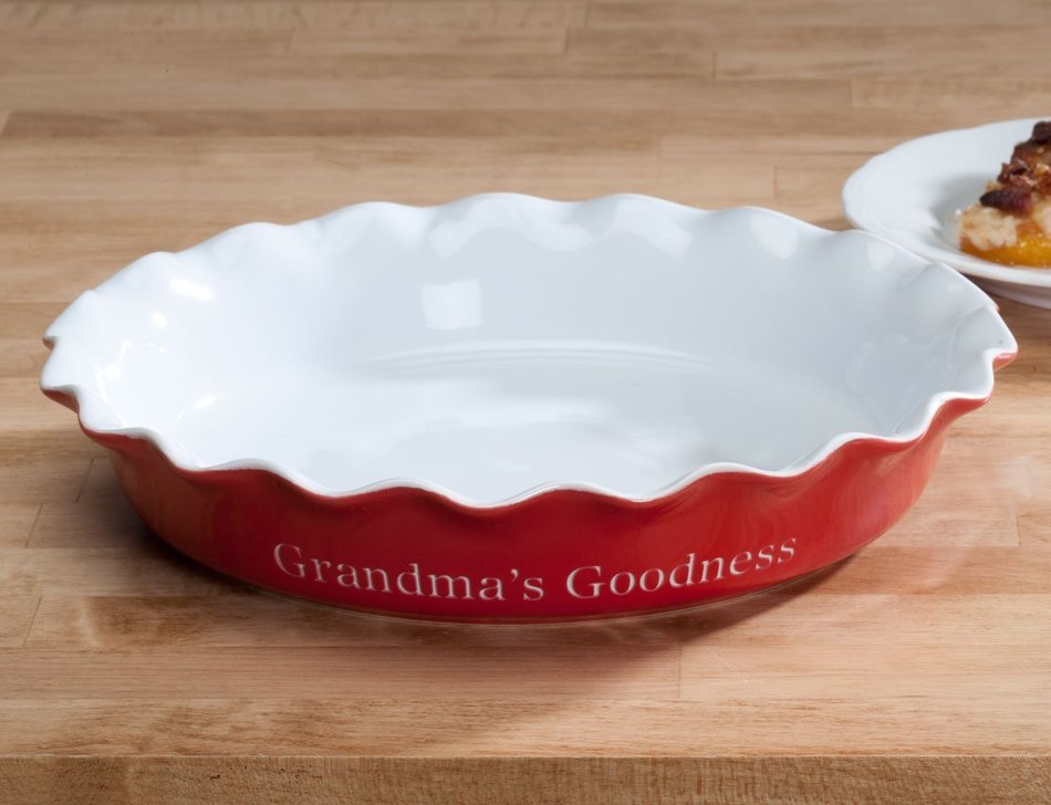 Personalized Red Ceramic Pie Dish