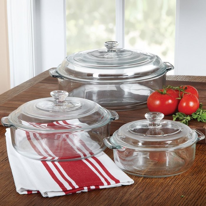6 Piece Glass Casserole Set