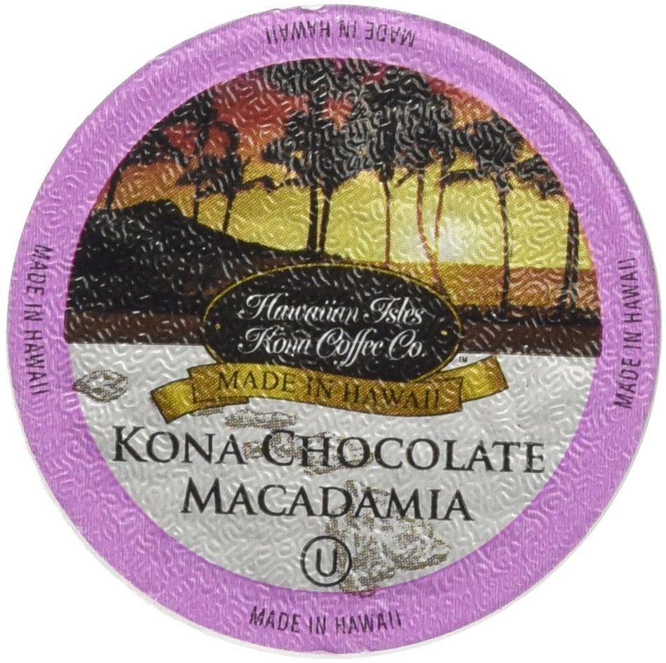 Chocolate Macadamia Flavor, 10% Kona Coffee Blend (10 Single Serve Cups) N3