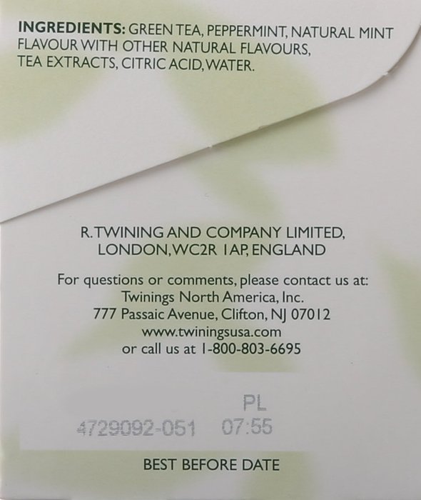 Twinings Green & Mint Cold Brewed Tea, 20 Count N3