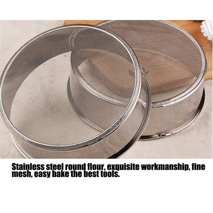SZHTSWU Professional Round Stainless Steel Flour Sieve with 40 Mesh(4.5Inch, 18/8 Steel)