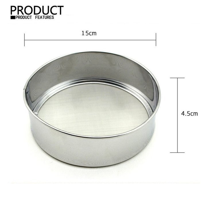SZHTSWU Professional Round Stainless Steel Flour Sieve with 40 Mesh(4.5Inch, 18/8 Steel) N2