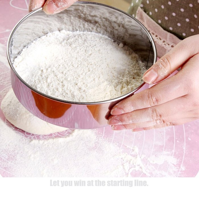 SZHTSWU Professional Round Stainless Steel Flour Sieve with 40 Mesh(4.5Inch, 18/8 Steel) N3