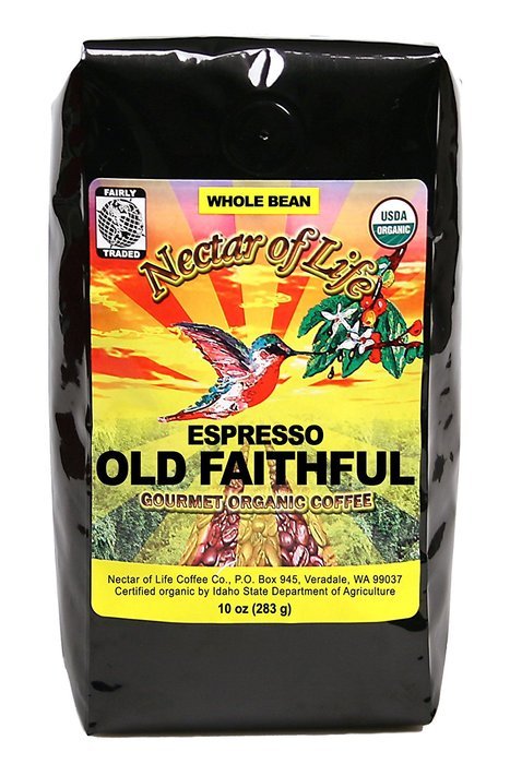 Old Faithful Espresso Medium Dark Full-City Roast, From Nectar of Life. Whole Bean Coffee, Gourmet Coffee. Cr&egrave;me... N5