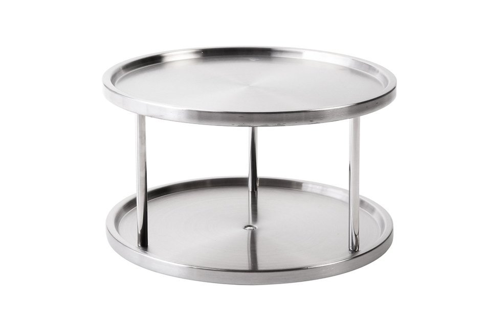 Lazy Susan Turntable Kitchen Organizer Spices Tableware Food Service - 10.5" Stainless Steel