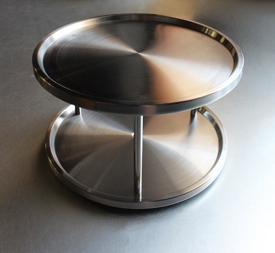 Lazy Susan Turntable Kitchen Organizer Spices Tableware Food Service - 10.5" Stainless Steel N3