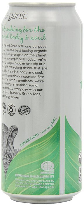 Steaz Iced Tea Can, Green Blueberry Pomegranate, Gluten Free, 16-ounces (Pack of12)