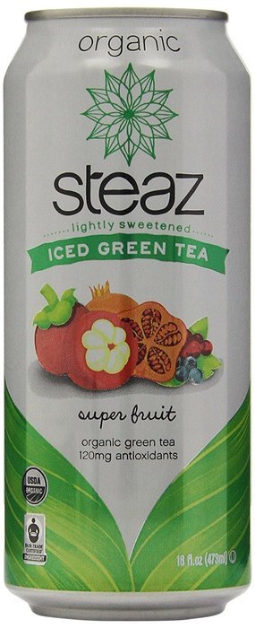 Steaz Iced Tea Can, Green Blueberry Pomegranate, Gluten Free, 16-ounces (Pack of12) N3