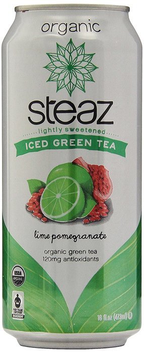 Steaz Iced Tea Can, Green Blueberry Pomegranate, Gluten Free, 16-ounces (Pack of12) N4