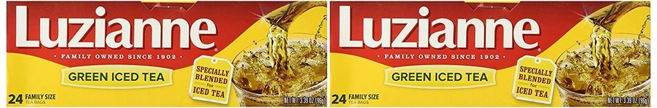 Luzianne Green Iced Tea Bags, Family Size - Multi Pack of 2 Packages, Each Package Containing 24 Tea Bags (Total...