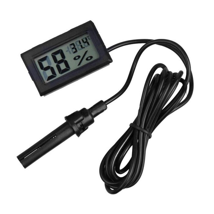 Black Mini Thermometer Hygrometer Gauge Humidity Meter Digital LCD Monitor Tmpg / 2 X 1.5v Button Lr44 Batteries... N5