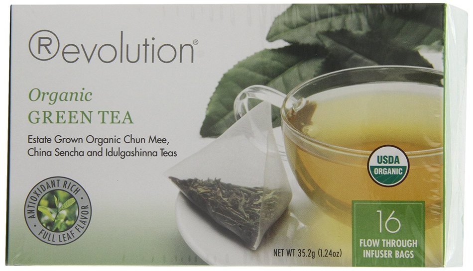 Revolution Tea Green Tea, Organic, 16-Count Teabags (Pack of 6)